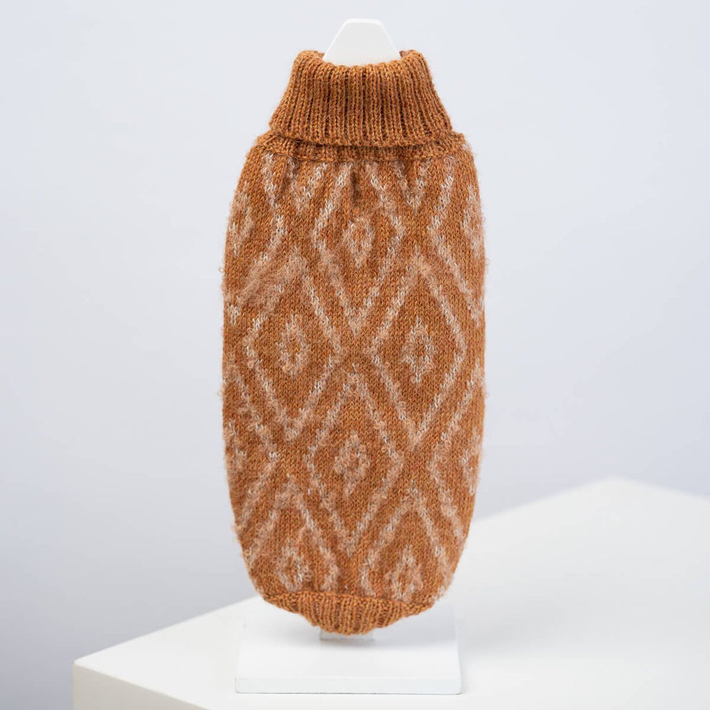 Maglione per cani in alpaca color ocra dorata