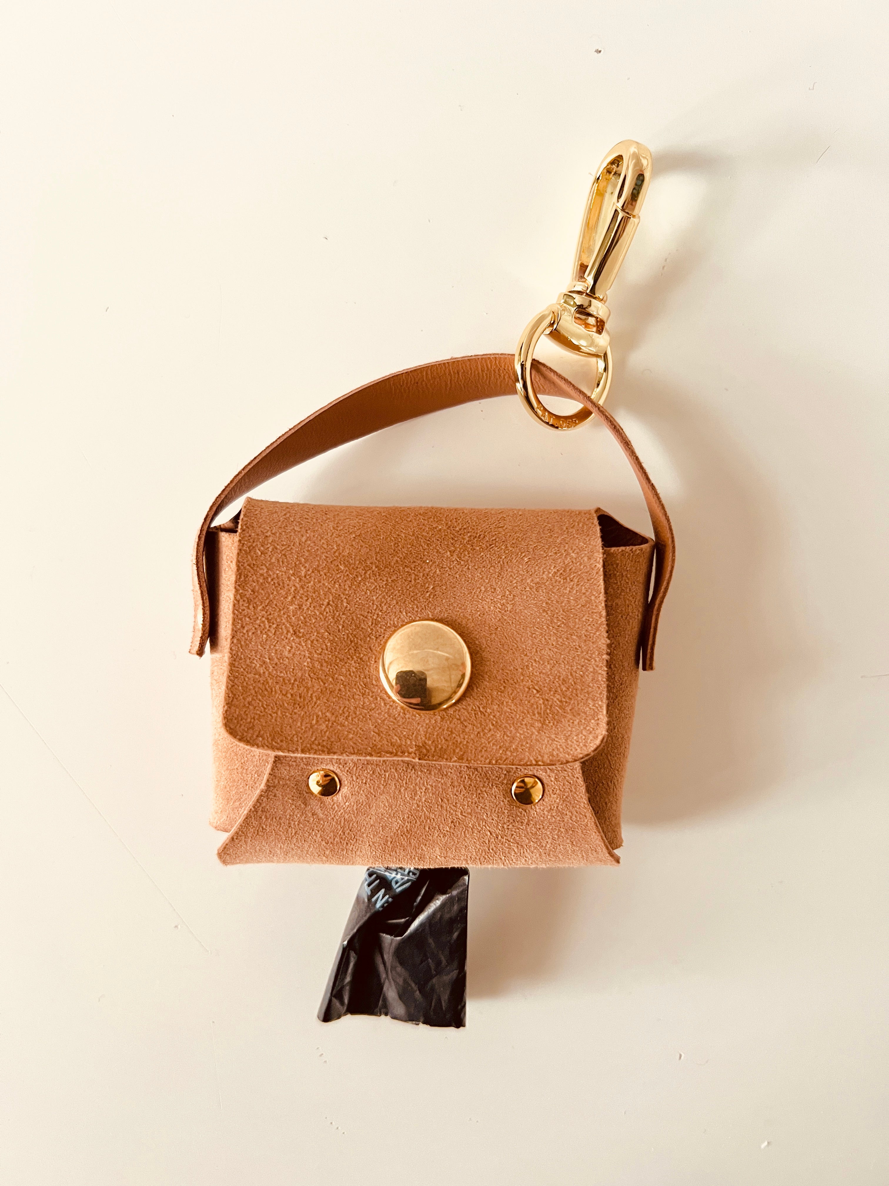 Porta sacchetti in pelle