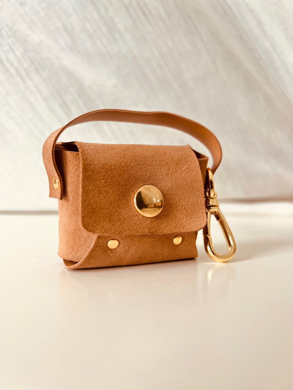 Porta sacchetti in pelle