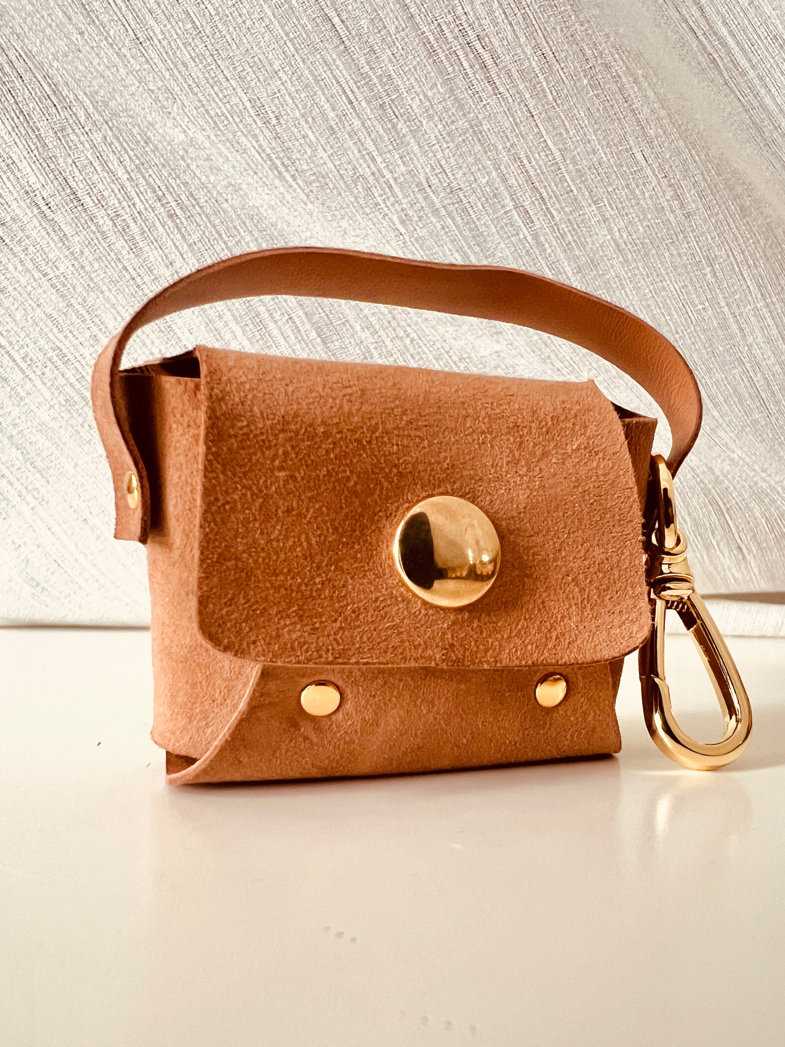 Porta sacchetti in pelle