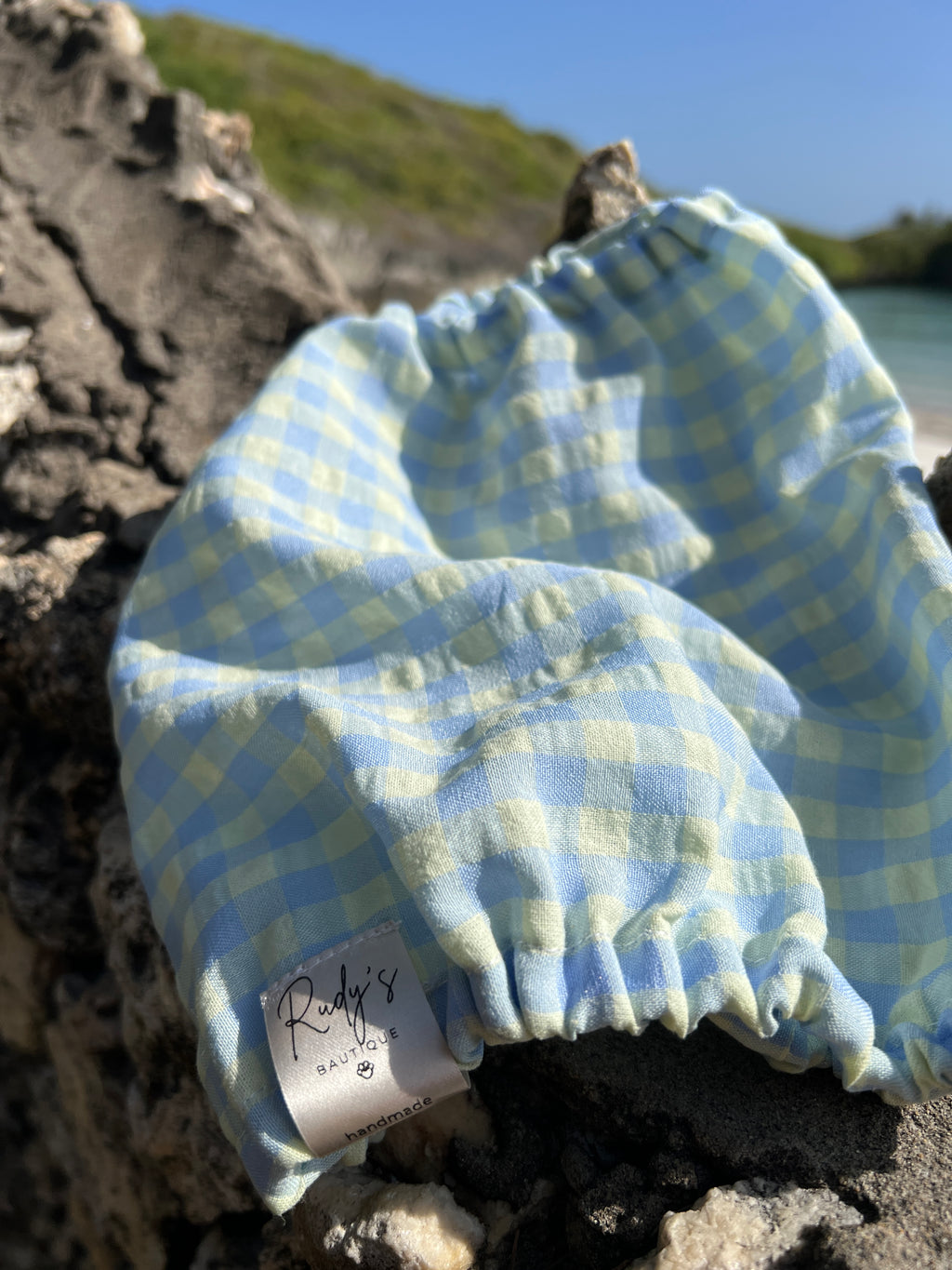 Paraorecchie in cotone seersucker