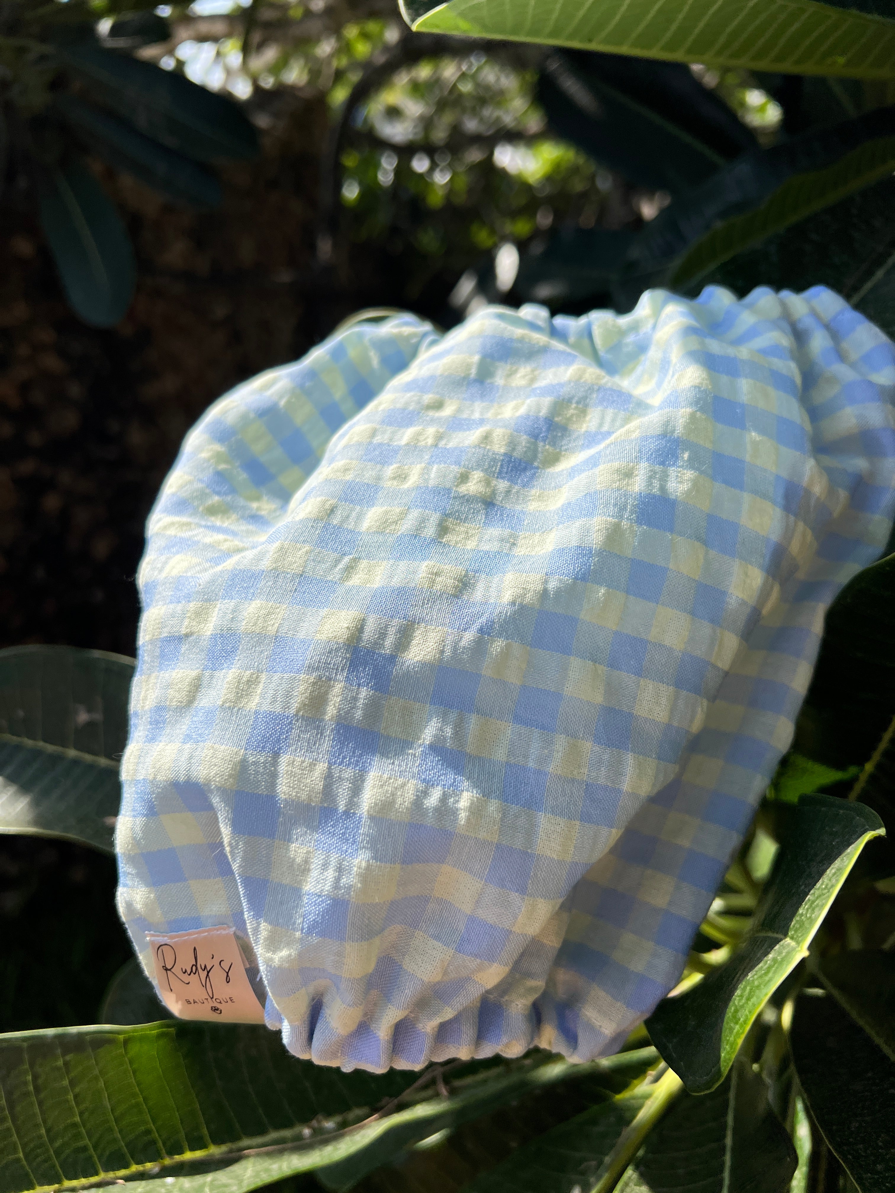 Paraorecchie in cotone seersucker