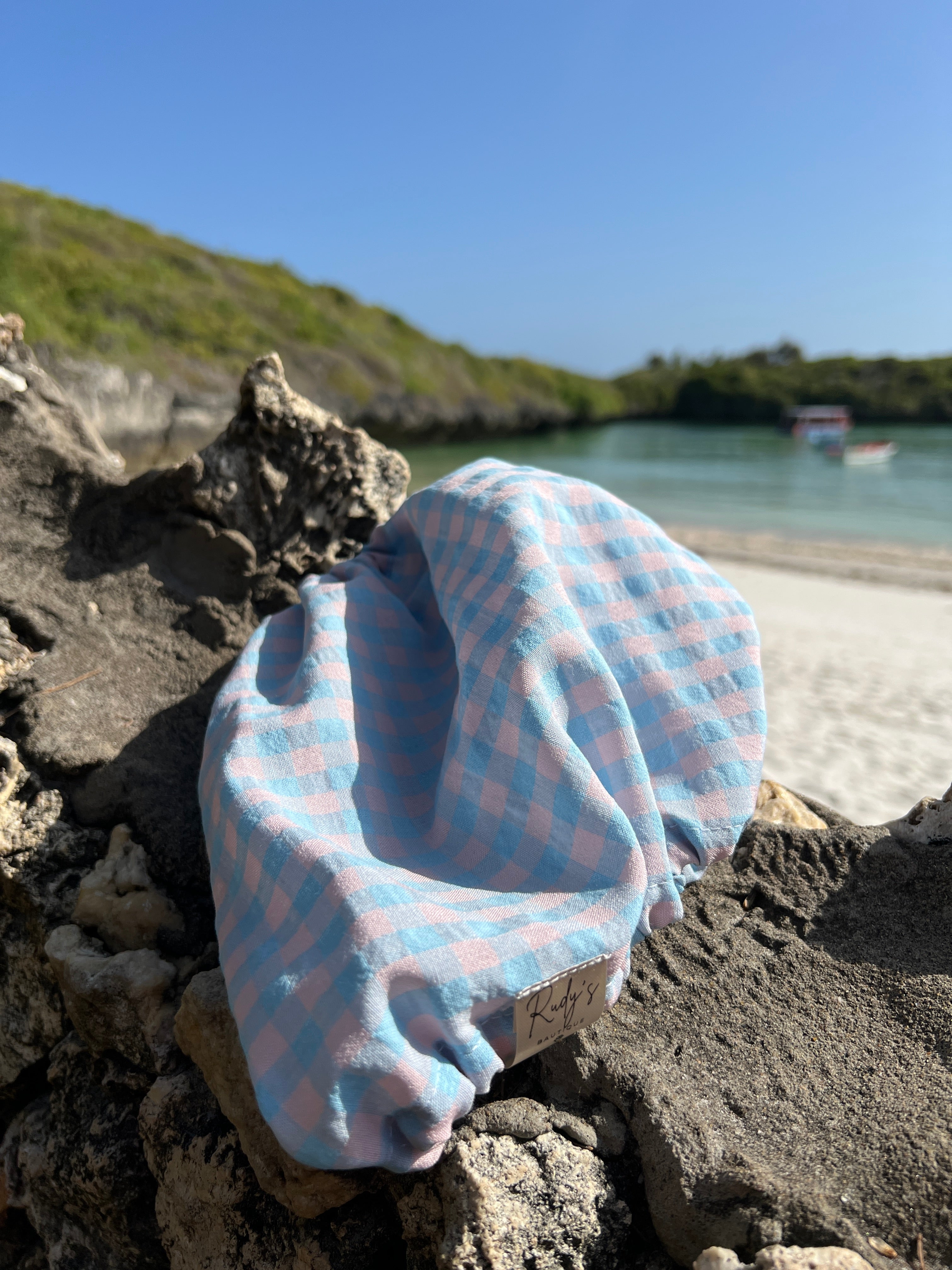 Paraorecchie in cotone seersucker