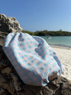 Paraorecchie in cotone seersucker