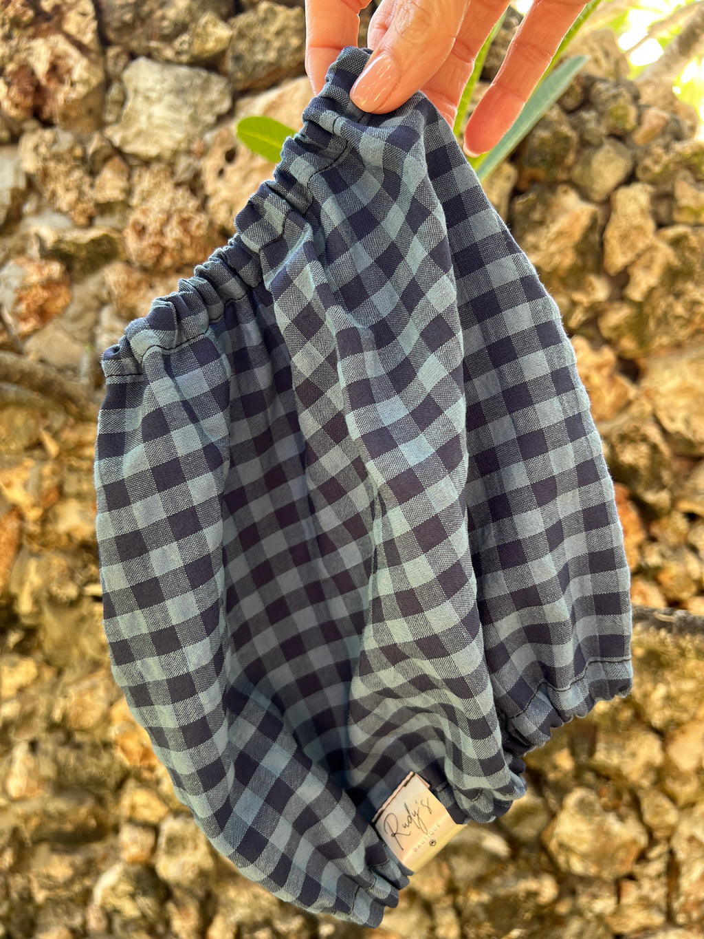 Paraorecchie in cotone seersucker