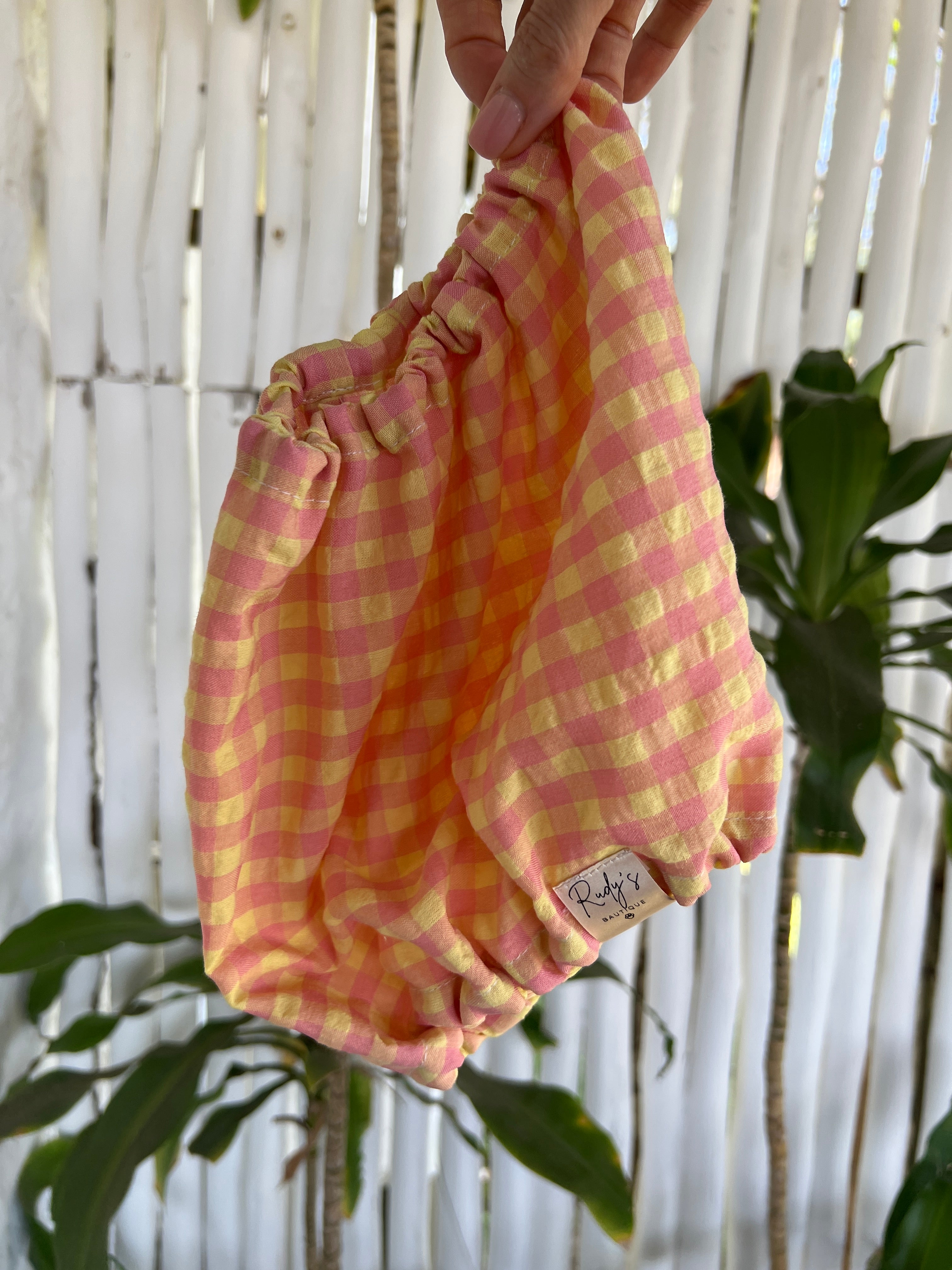 Paraorecchie in cotone seersucker