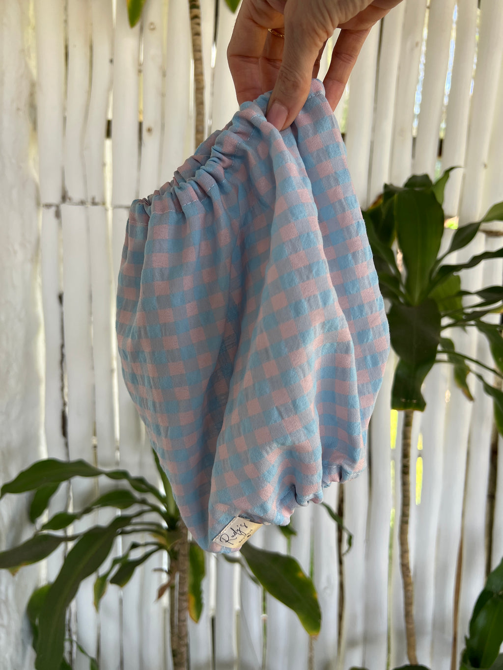 Paraorecchie in cotone seersucker