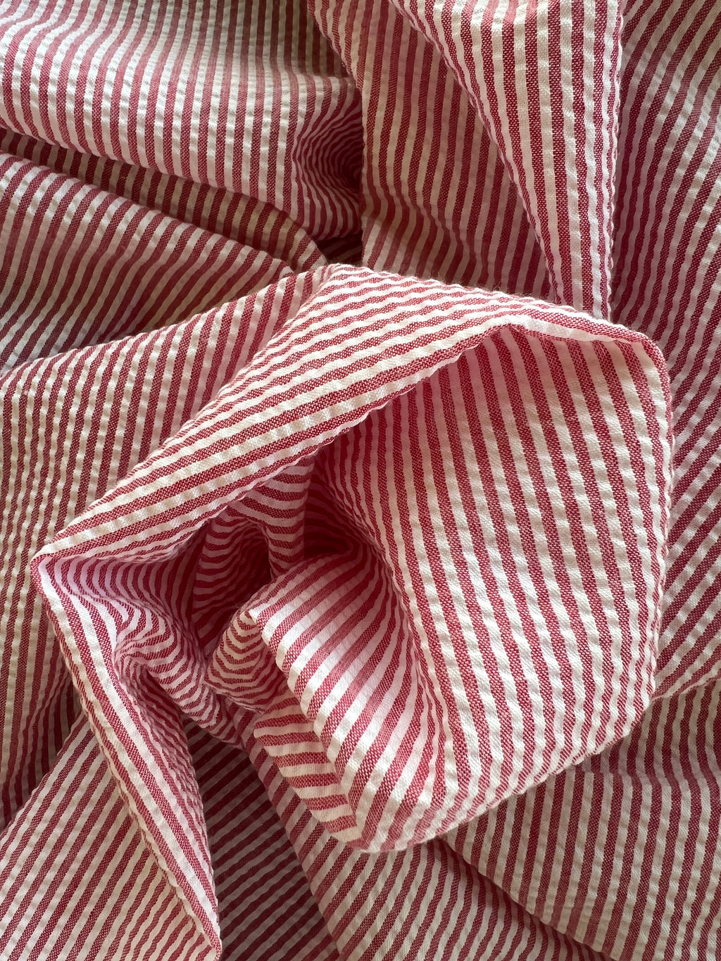 Paraorecchie in cotone Seersucker Stripe
