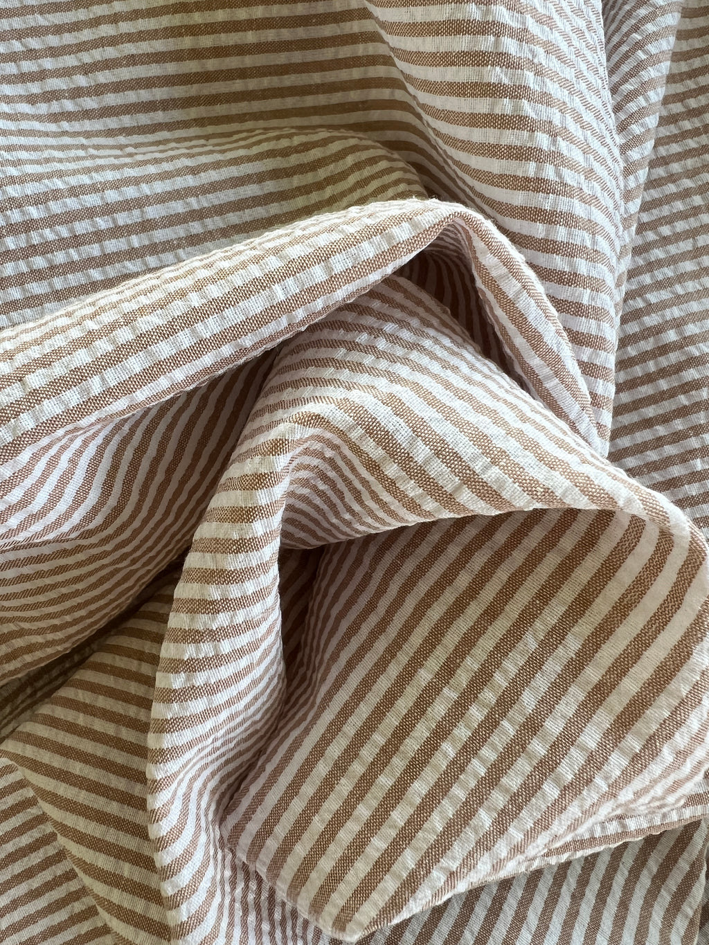 Paraorecchie in cotone Seersucker Stripe