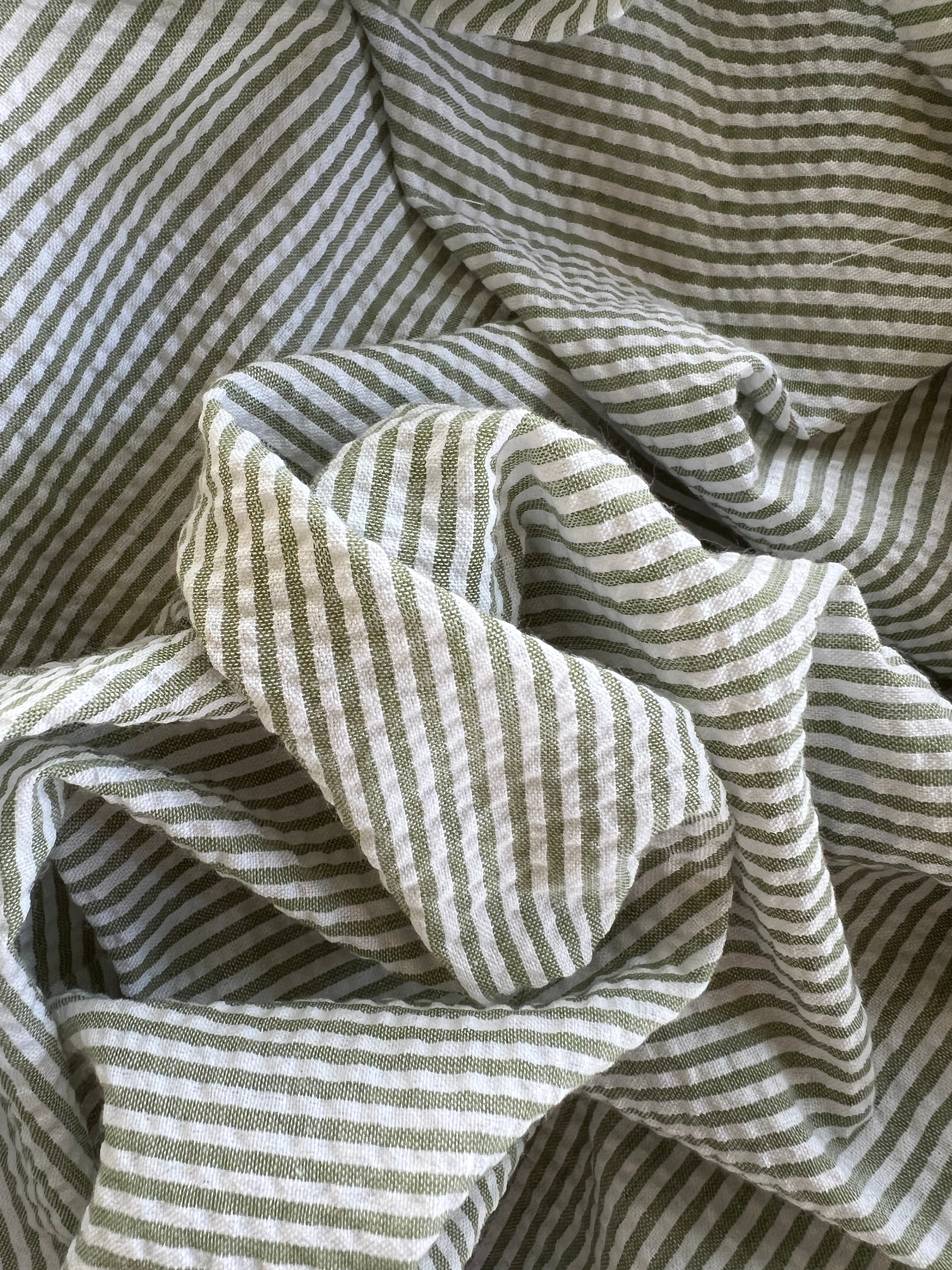 Paraorecchie in cotone Seersucker Stripe