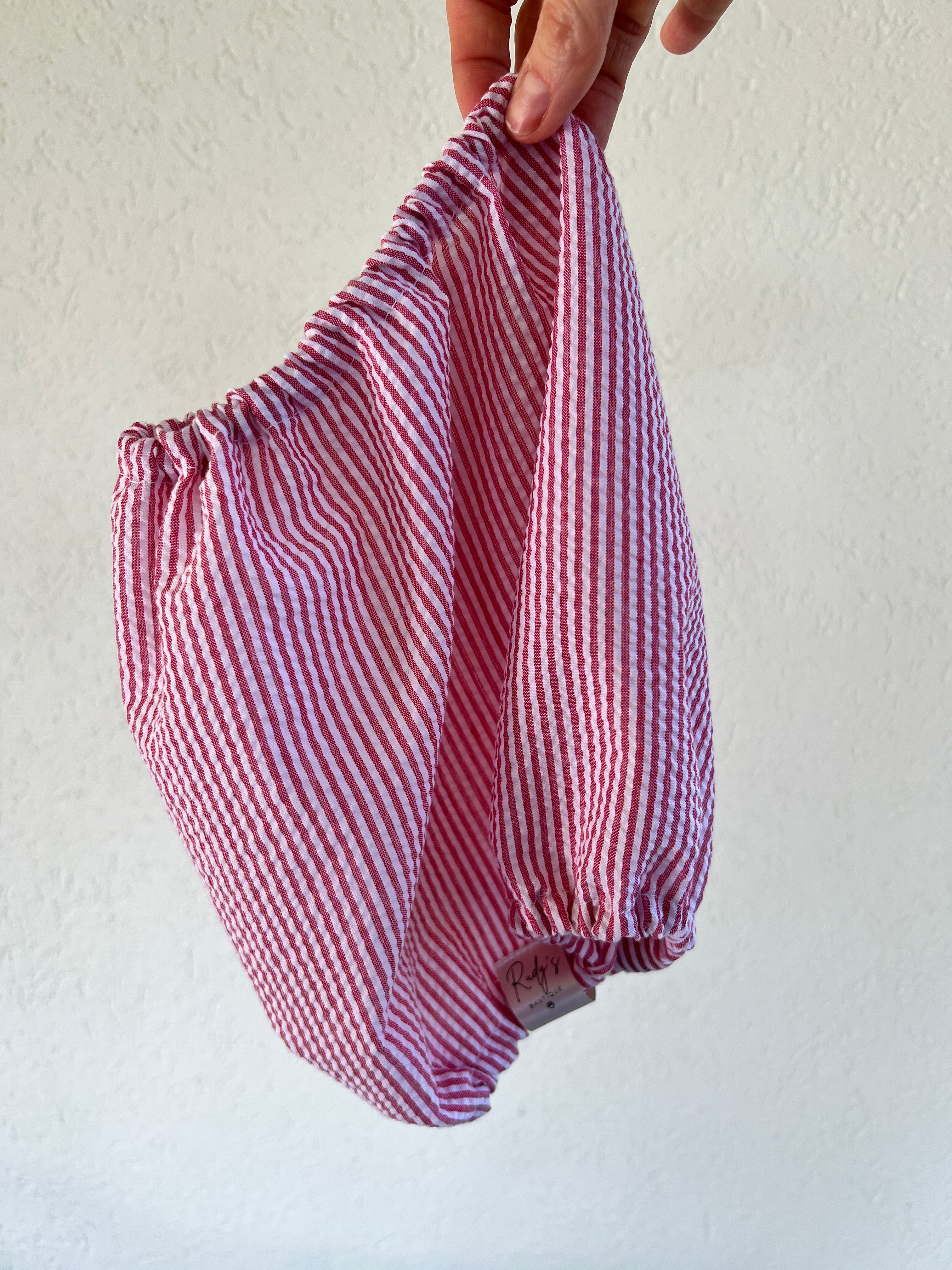 Paraorecchie in cotone Seersucker Stripe