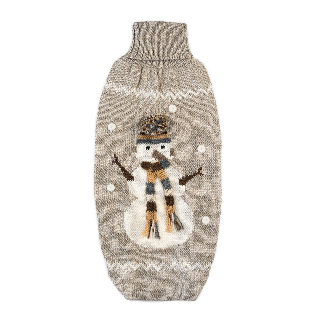 Maglione per cani in alpaca Snowman Taupe